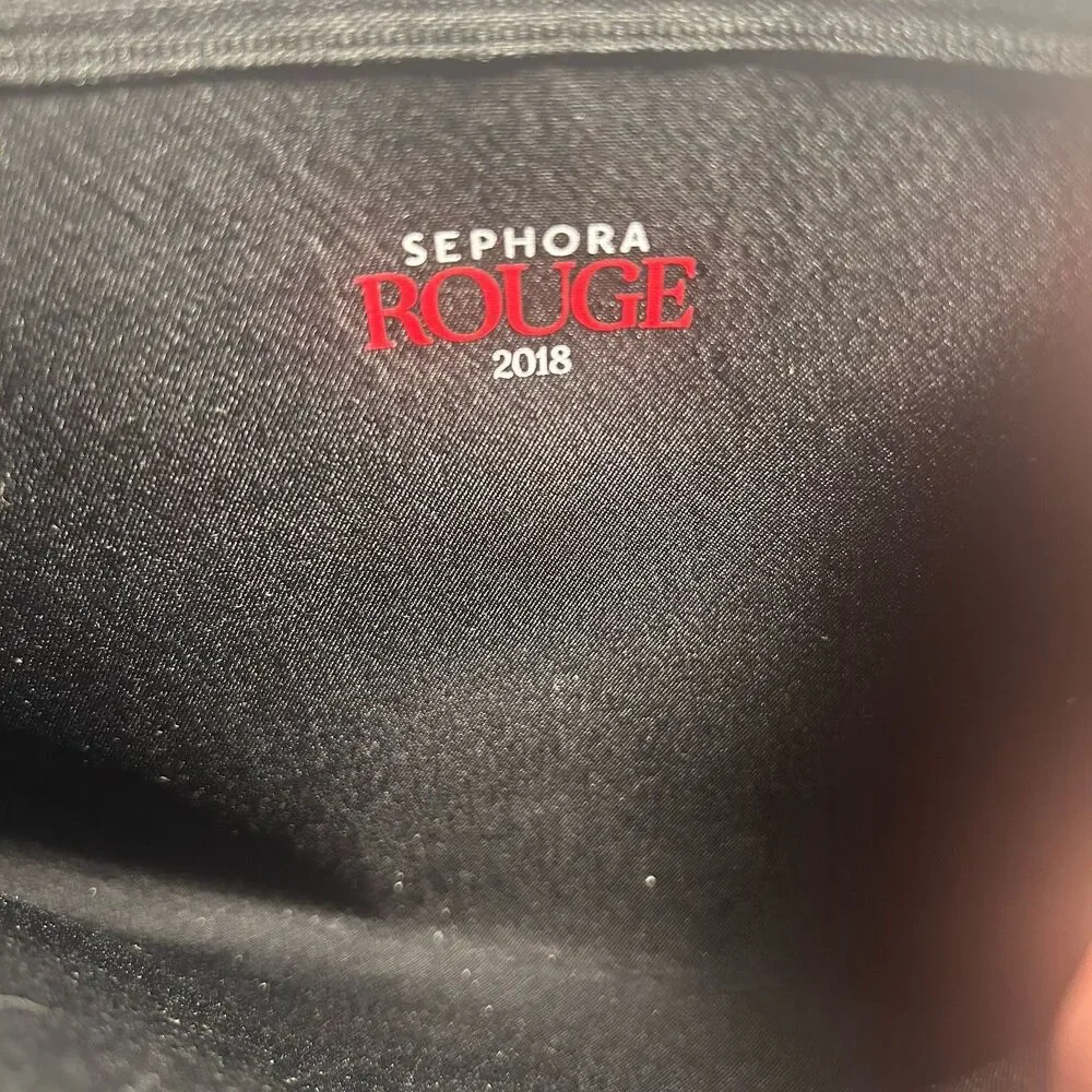 SEPHORA ROGUE COSMETIC CASE IN BLACK WITH WHITE POLKA DOTS ( CASE ONLY)